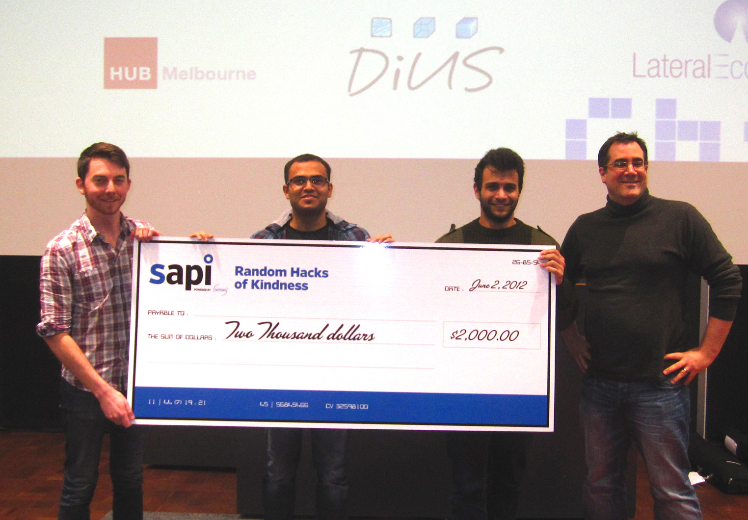 Vigilant Solutions team member wins the Sensis API prize at RHoK Melbourne – 2012